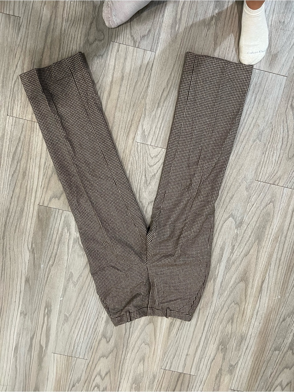 Talbots Brown Houndstooth Wide-Leg Pants
